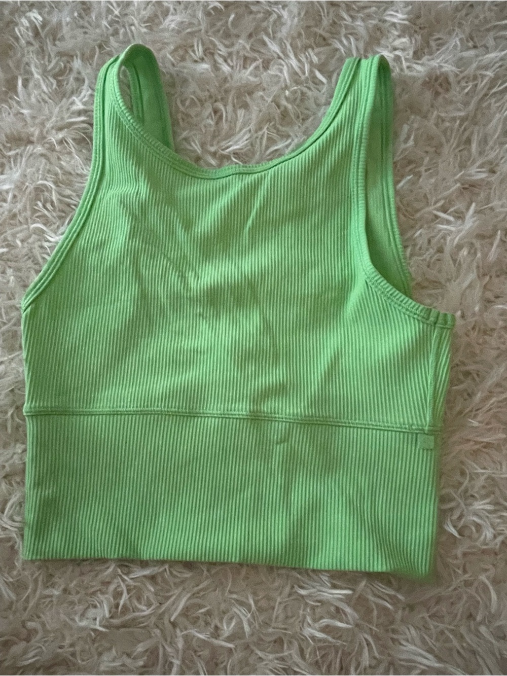 lululemon athletica Neon Lime Ribbed Crop Tank